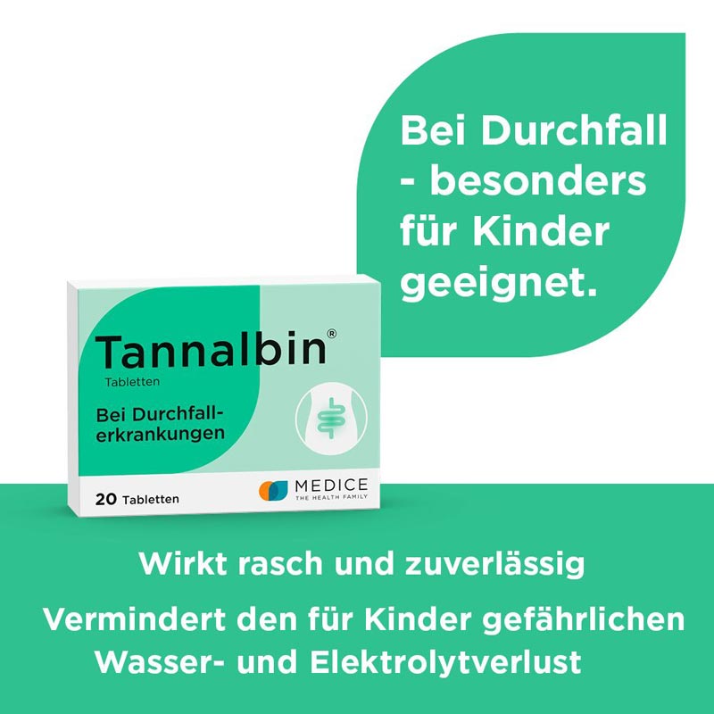 Tannalbin bei Durchfallerkrankungen 20 St Tabletten