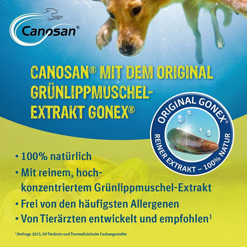 Canosan - Zur Unterstützung der Gelenke & des Bindegewebes für Hunde mit Grünlippmuschel-Extrakt Gonex 1300 g Konzentrat