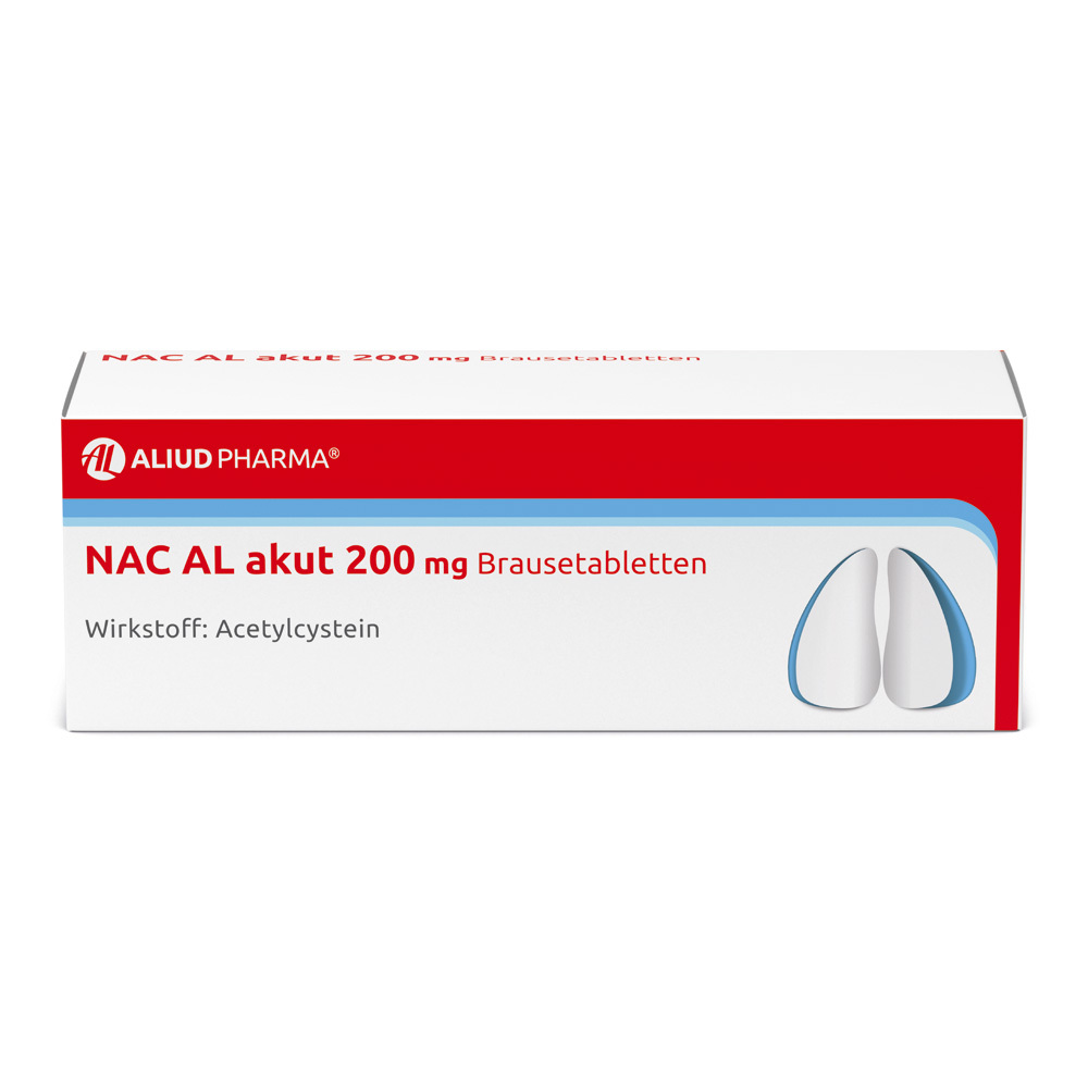 NAC AL akut 200 mg Brausetabletten zur Erleichterung des Abhustens bei erkältungsbedingter Bronchitis (Schleimlöser)