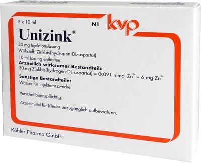UNIZINK Injektionslösung in Ampullen 5X10 ml Ampullen