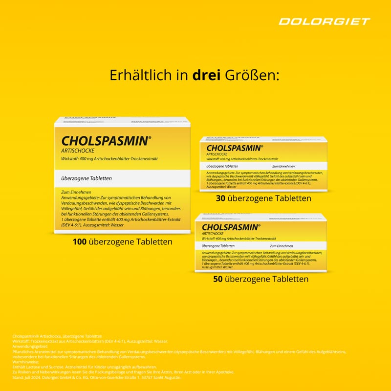 Cholspasmin Artischocke 50 St Überzogene Tabletten