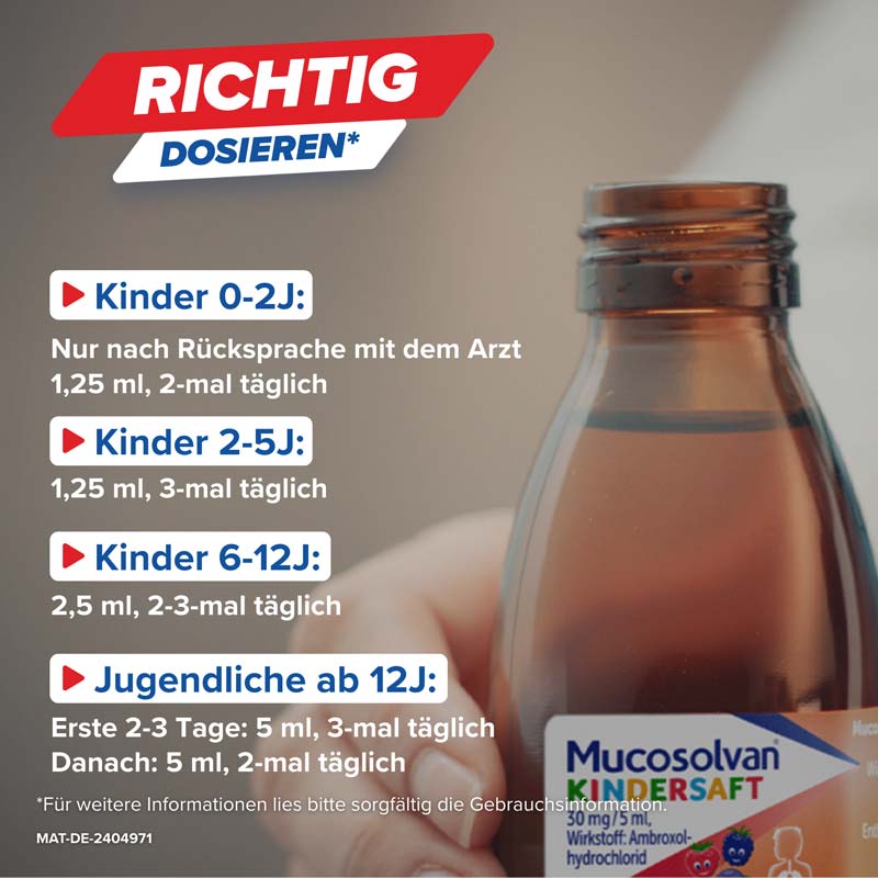 MUCOSOLVAN Kindersaft - Schleimlöser bei Husten 250 ml Lösung zum Einnehmen