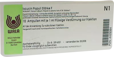 ISCUCIN populi Stärke F Ampullen 10X1 ml Ampullen