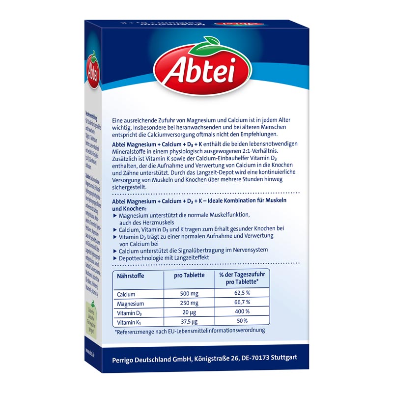 Abtei Magnesium Calcium + D3 + K 42 St Tabletten