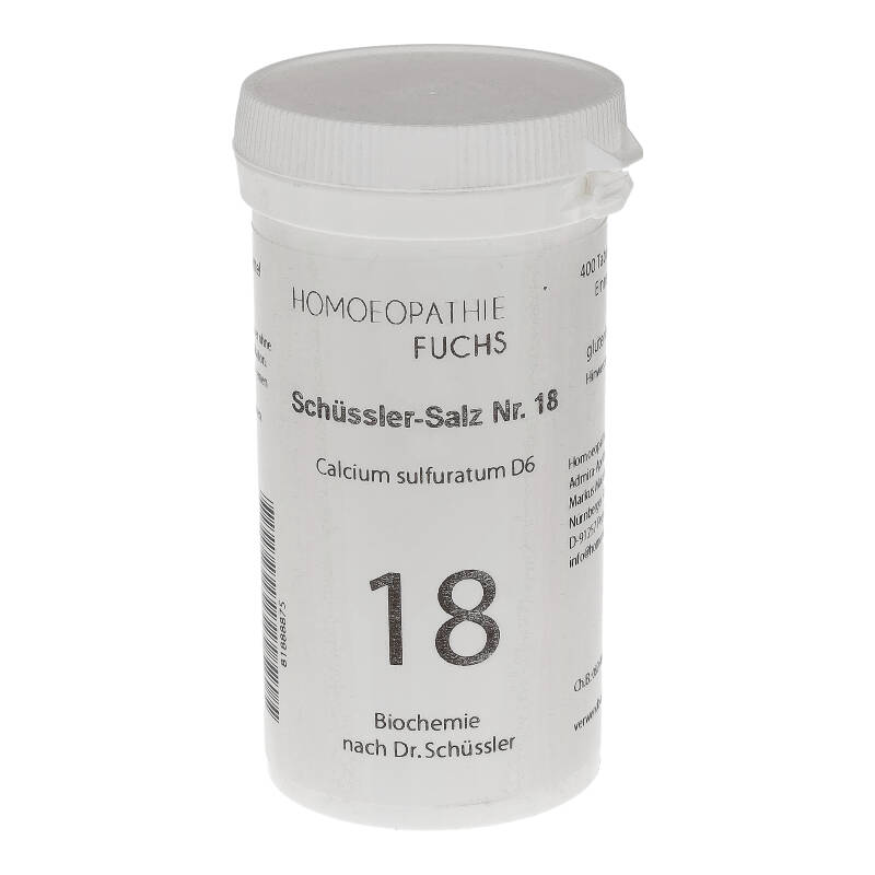 HOMOEOPATHIEFUCHS Schüssler-Salz Nummer 18 Calcium sulfuratum D6 Biochemie 400 St Tabletten