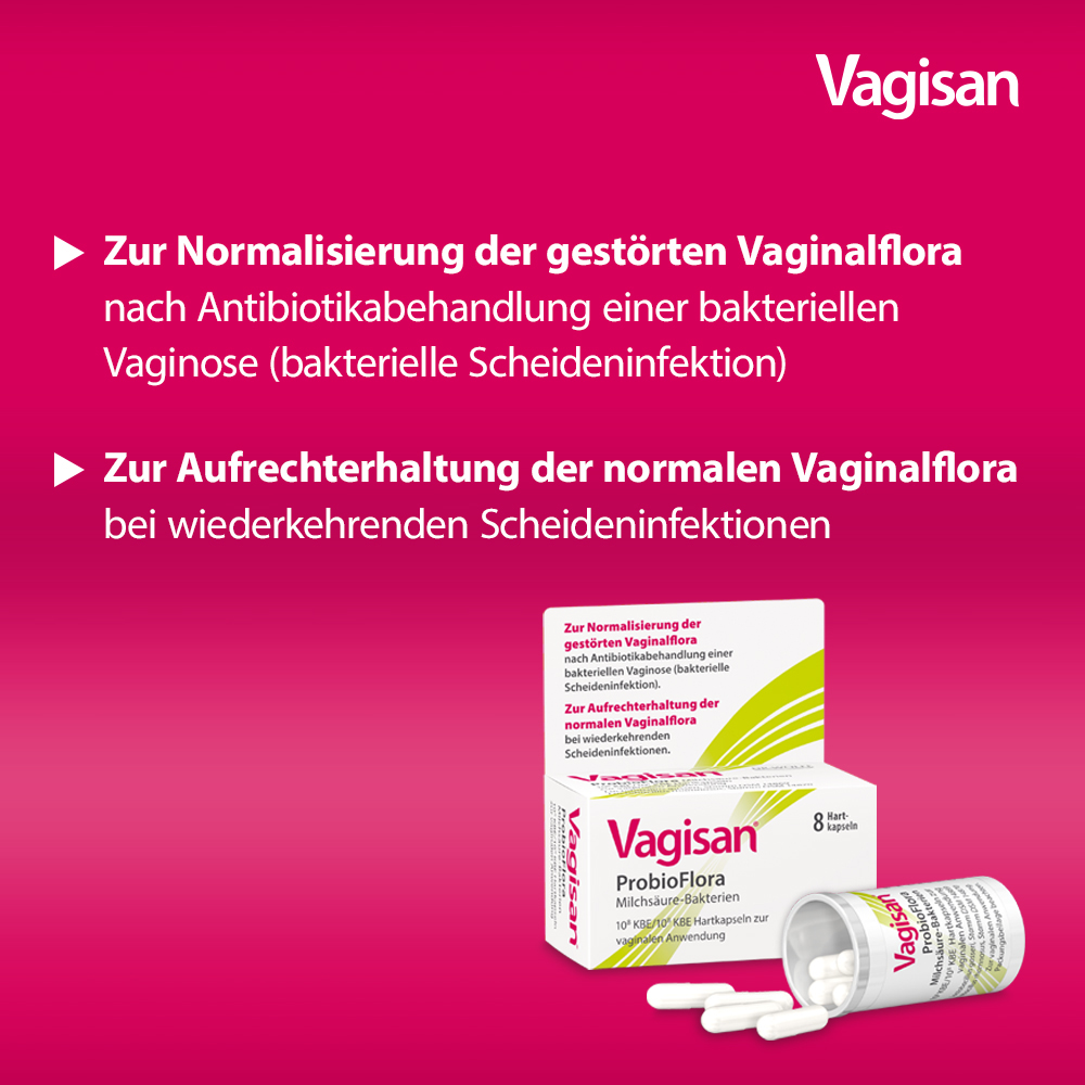 Vagisan ProbioFlora Milchsäure-Bakterien - Vaginalkapseln 8 St Vaginalkapseln