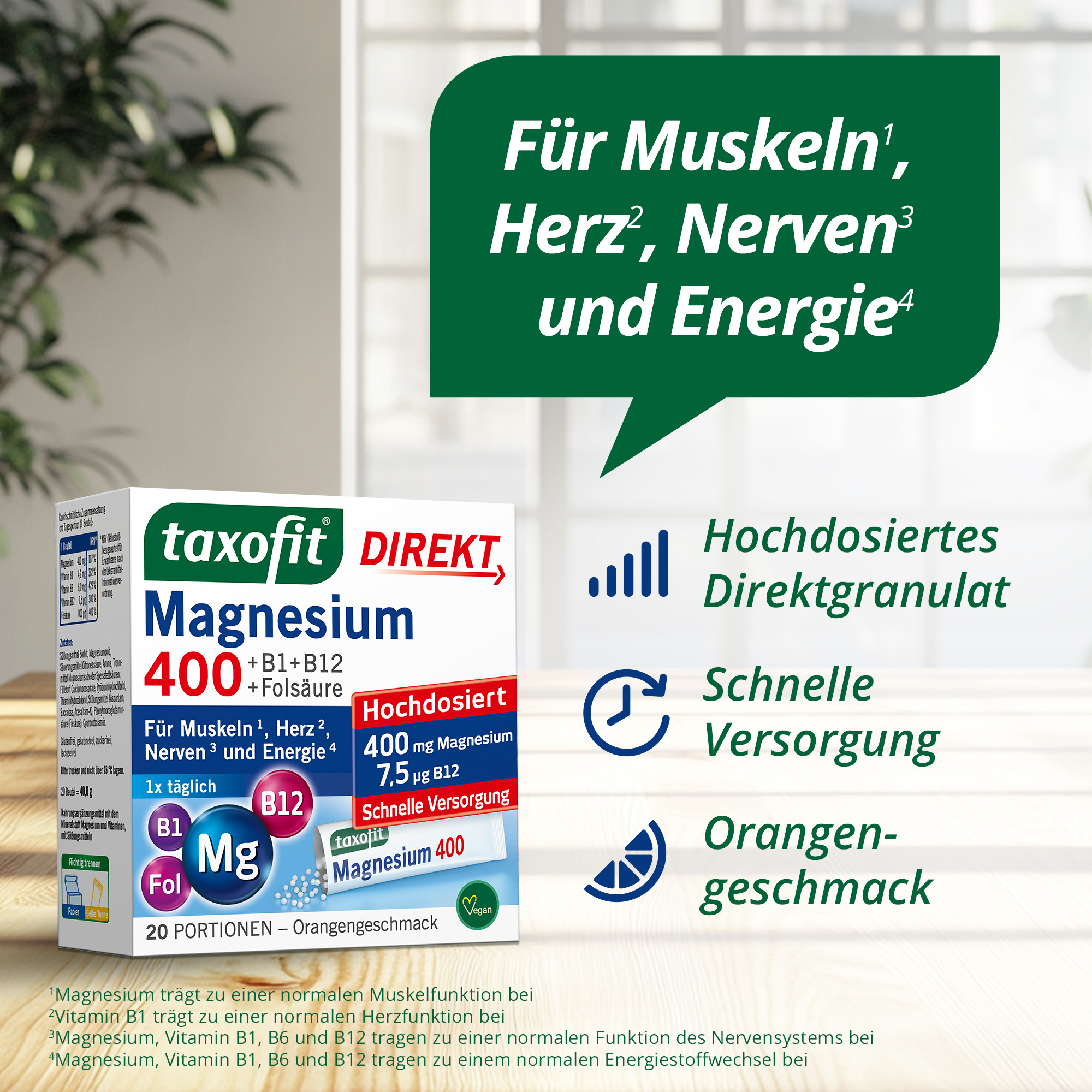 taxofit DIREKT Magnesium 400 20 St Granulat