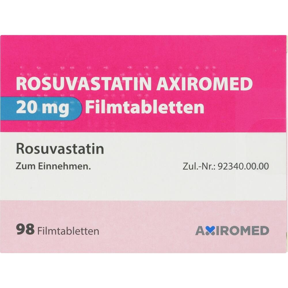 ROSUVASTATIN AXIROMED 20 mg Filmtabletten 98 St Filmtabletten