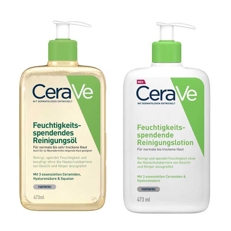 CeraVe Feuchtigkeitsspendende Reinigungslotion & Reinigungsöl Set 1 Sparset