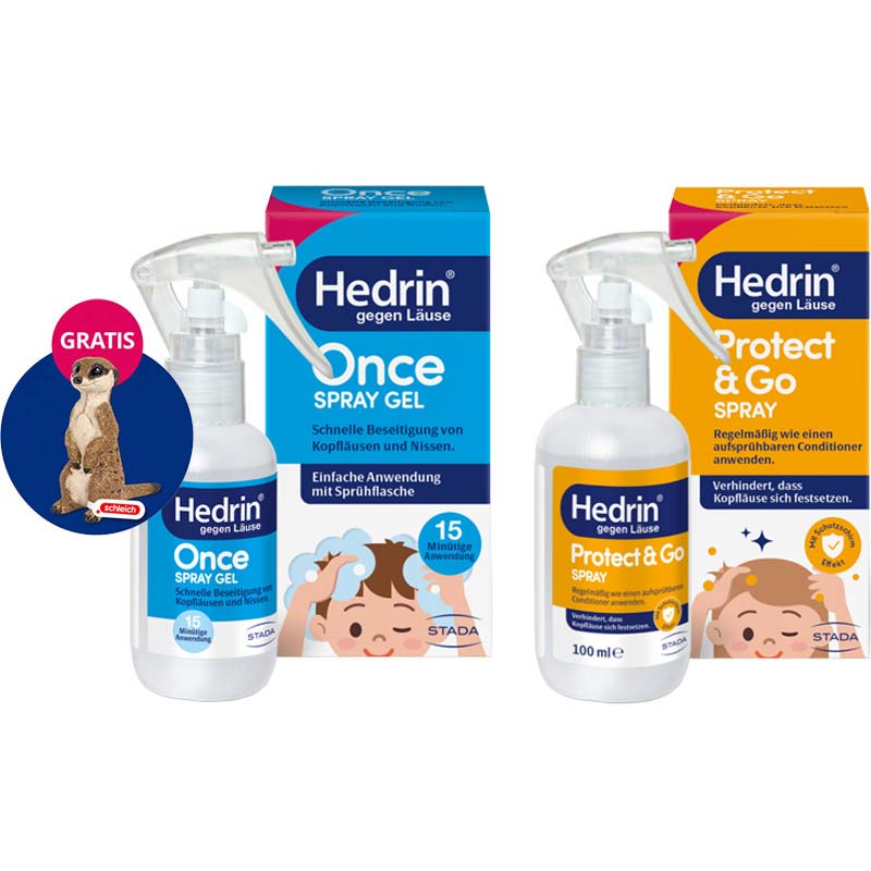 HEDRIN ONCE SPRAY GEL + Protect & Go Spray 1 St Sparset