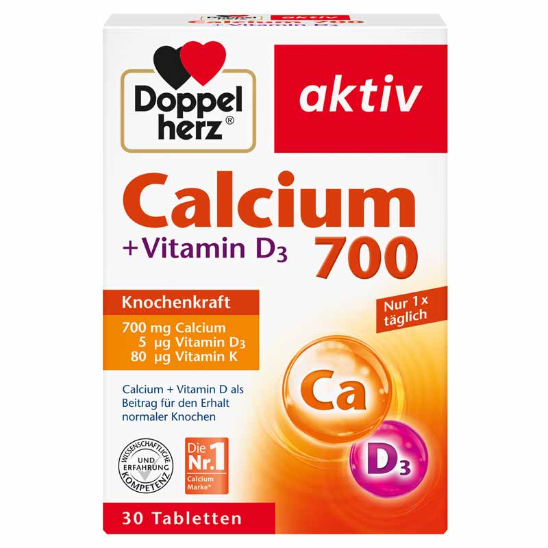 Doppelherz aktiv Calcium 700 + Vitamin D3 30 St Tabletten