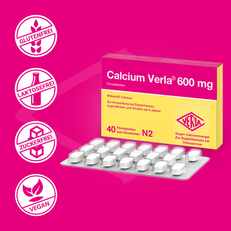 Calcium Verla 600mg 40 St Filmtabletten