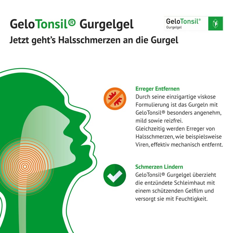 GeloTonsil Gurgelgel lindert Halsschmerzen & Schluckbeschwerden 200 ml 200 ml Gurgellösung