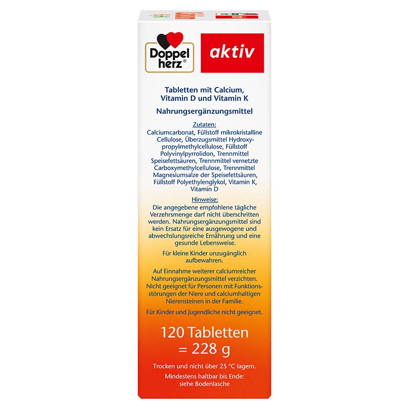 Doppelherz aktiv Calcium + D3 + K  120 St Tabletten