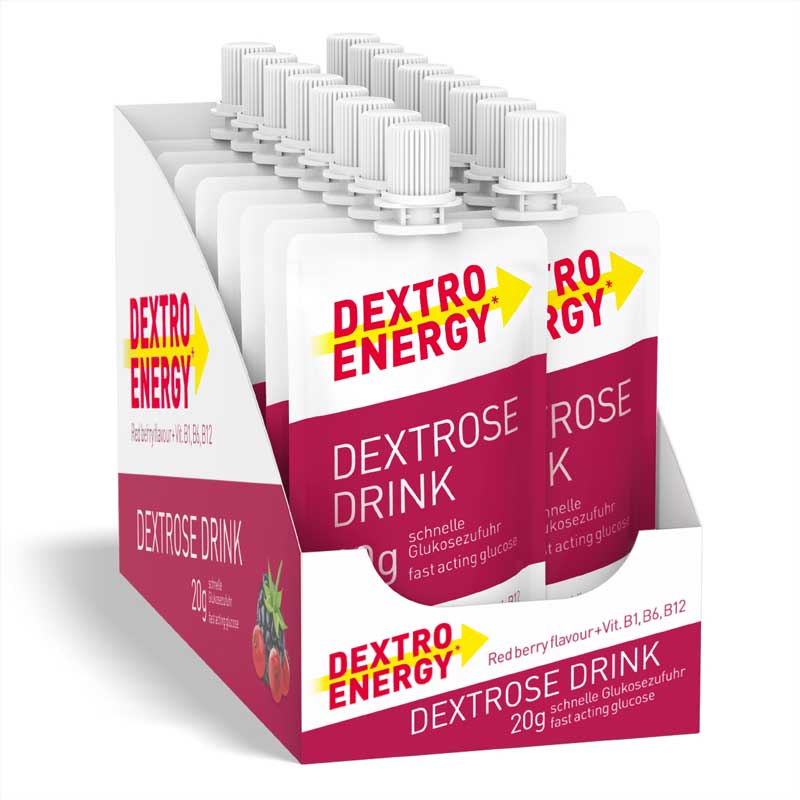 DEXTRO ENERGY DEXTROSE DRINK 20g Red berry flavour 50 ml Flüssigkeit