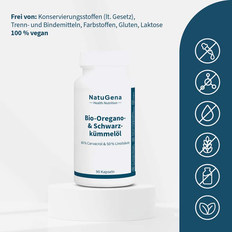 NatuGena Bio-Oregano & Schwarzkümmelöl 90 St Kapseln