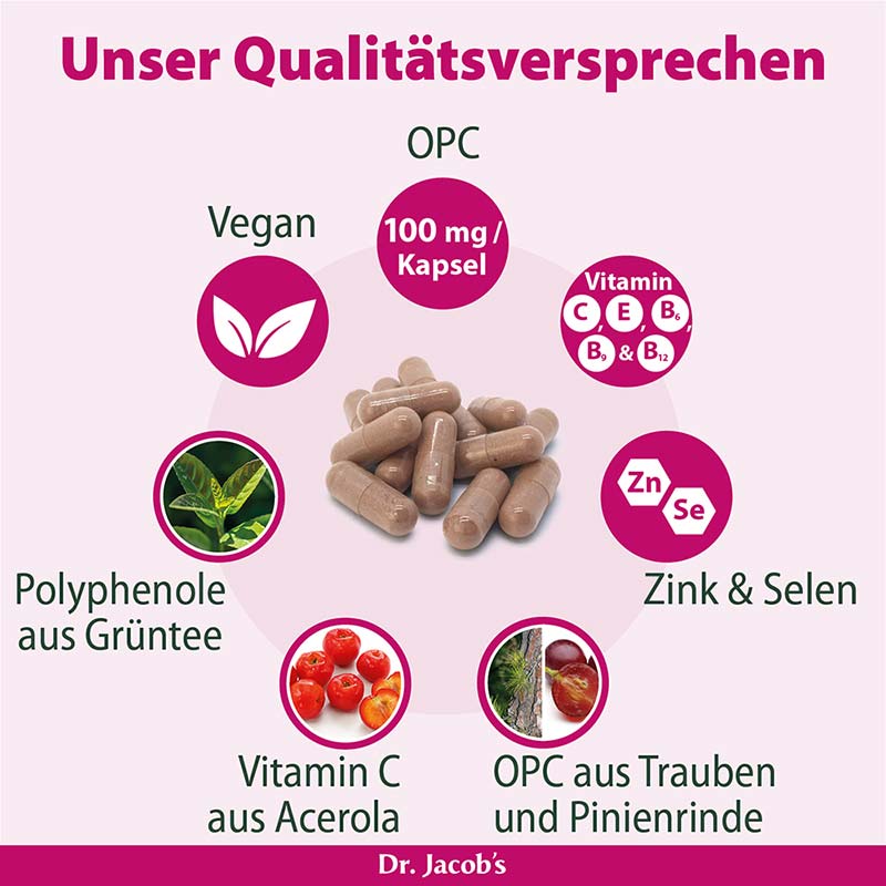 Dr. Jacob's OPC Synergie Traubenkernextrakt mit Acerola
