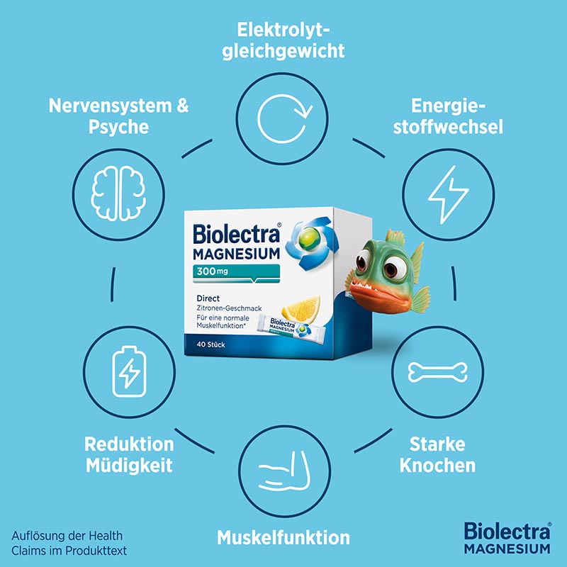 Biolectra MAGNESIUM 300mg Direct Zitrone  40 St Pellets
