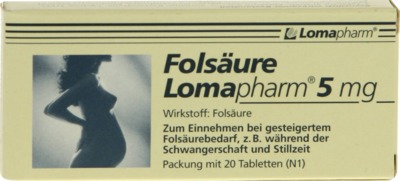 FOLSÄURE LOMAPHARM 5 mg Tabletten 20 St Tabletten