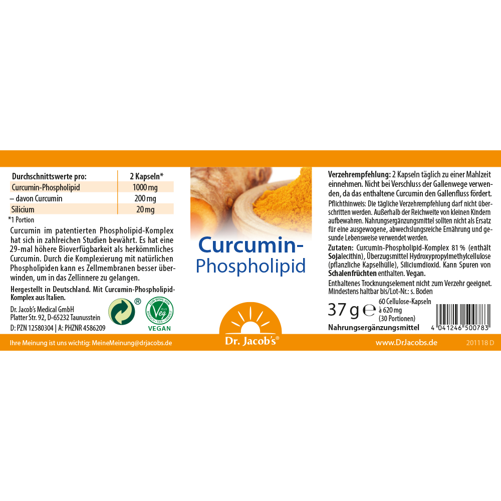 Dr. Jacob's Curcumin-Phospholipid aus Kurkuma-Extrakt