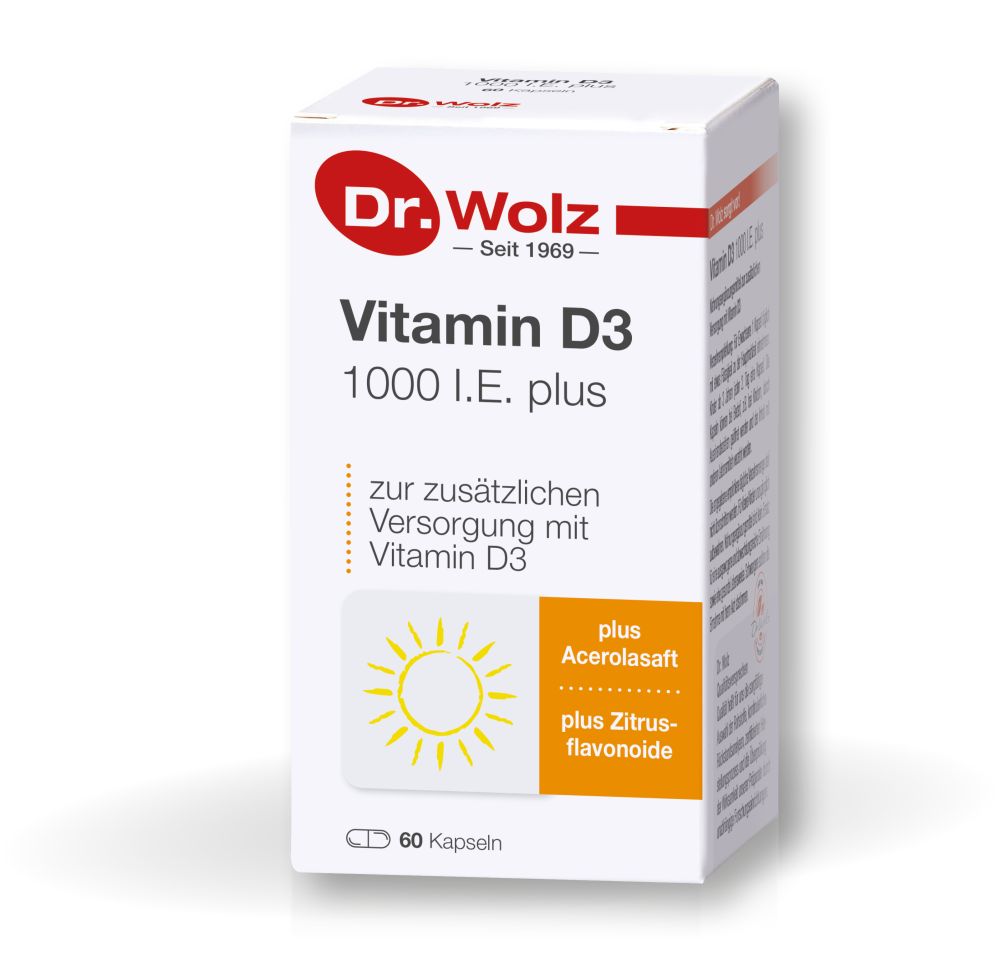 Dr. Wolz Vitamin D3 1.000 I.E. plus 60 St Kapseln