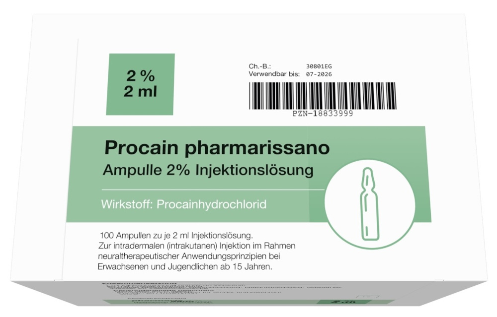 Procain pharmarissano Ampulle 2% Injektionslös. 100X2 ml Injektionslösung