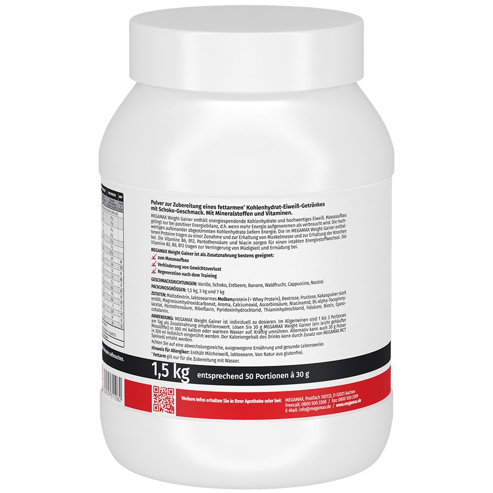 WEIGHT GAINER Megamax Schoko Pulver 1500 g Pulver