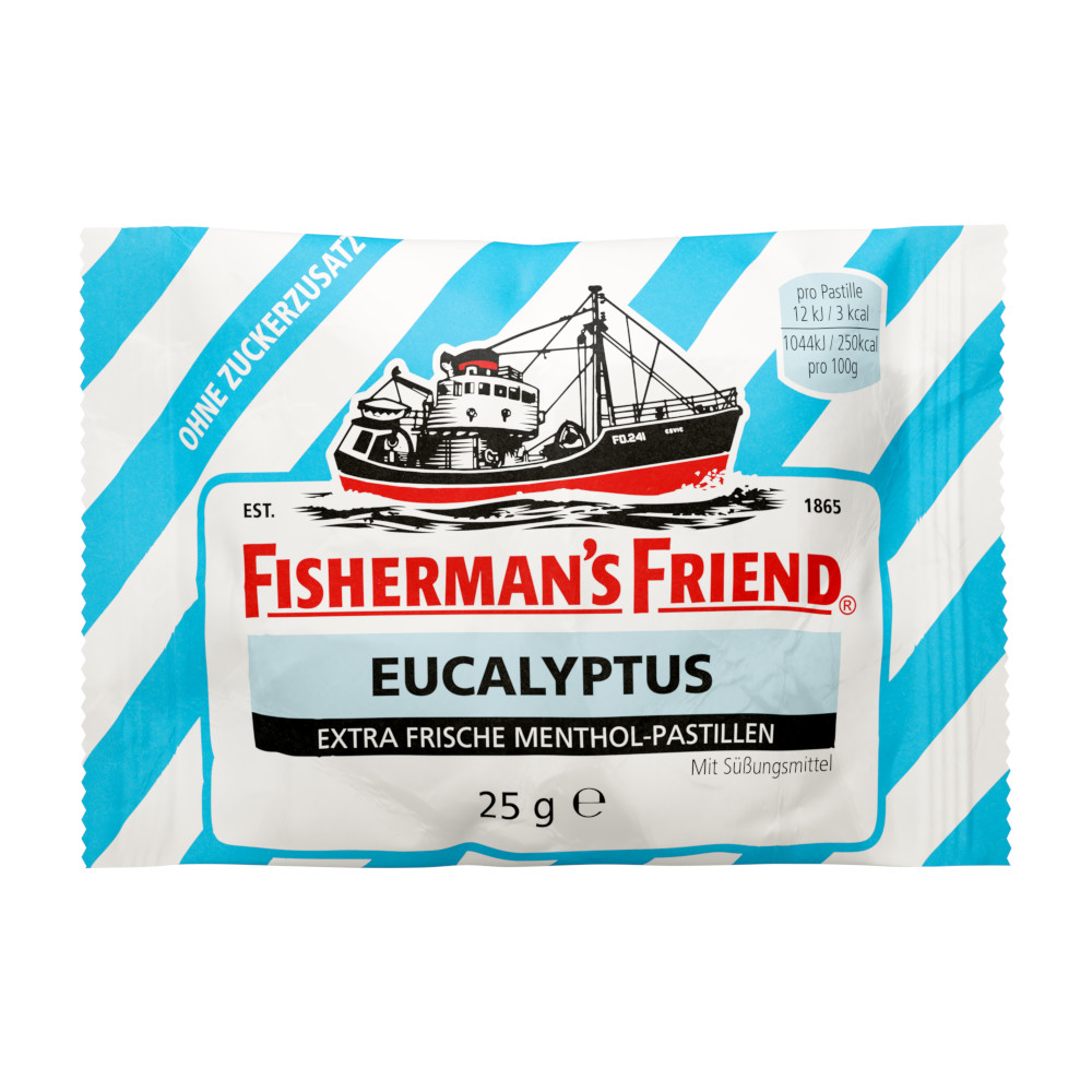 FISHERMANS FRIEND Eucalyptus Pastillen ohne Zuckersatz 25 g Pastillen