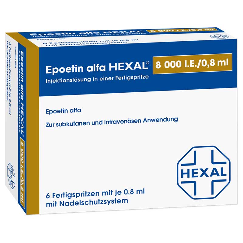 Epoetin alfa HEXAL 8000 I.E./0,8 ml 6X0.8 ml Fertigspritzen