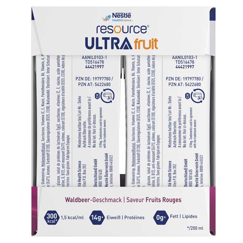 resource ULTRA fruit Waldbeere 4X200 ml Flüssigkeit