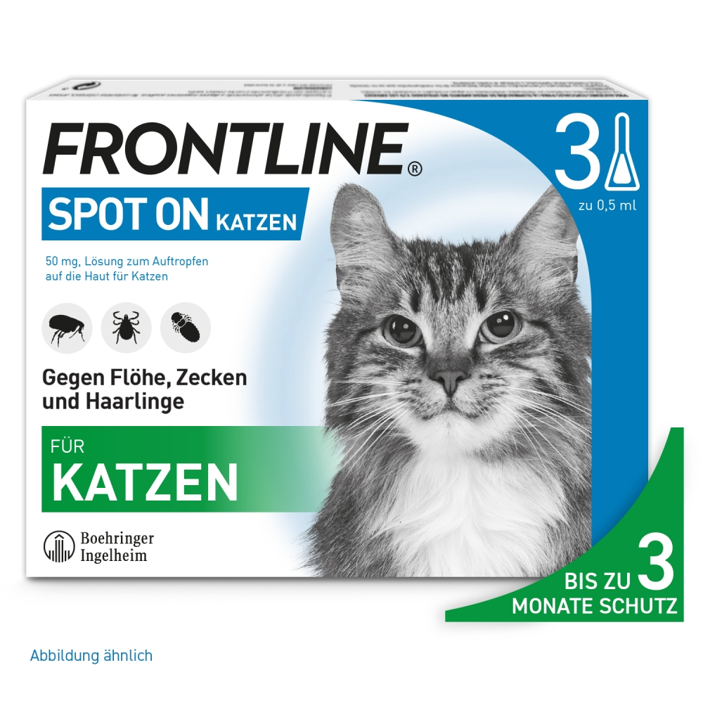 FRONTLINE SPOT-ON gegen Zecken, Flöhe und Haarlinge für Katzen 3 St Lösung