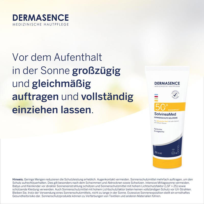 DERMASENCE SolvineaMed SONNENSCHUTZ-GELCREME LSF 50+ 200 ml Gel