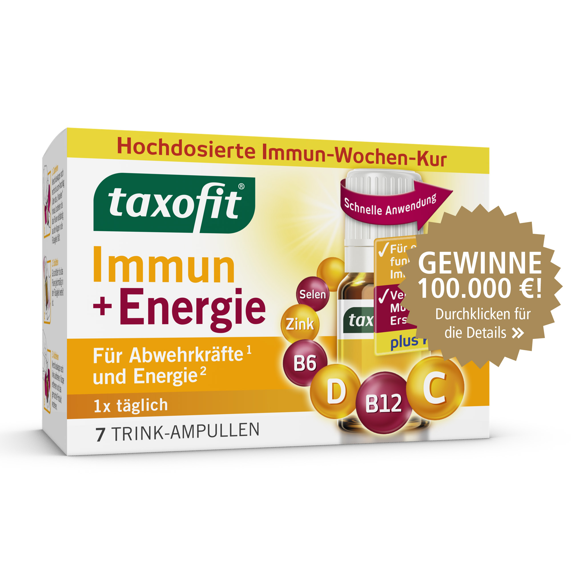taxofit Immun+Energie Trinkfläschchen 7X10 ml Trinkampullen
