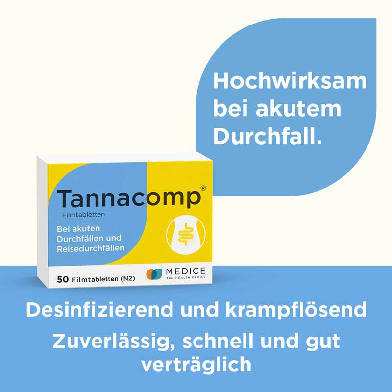 Tannacomp bei akutem Durchfall 50 St Filmtabletten