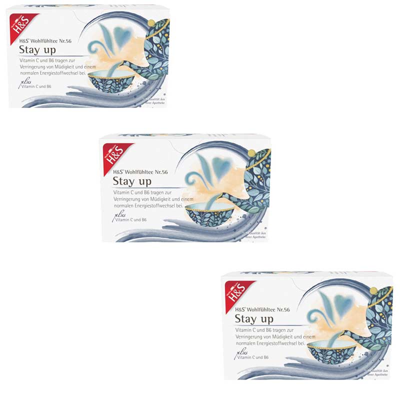 H&S Wohlfühltee Stay up mit Vitamin C und B6 3er Set 3X20X1,5 St Filterbeutel