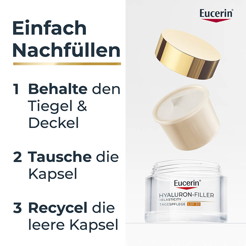 Eucerin HYALURON FILLER + ELASTICITY TAG LSF 30 Nachfüllpack 50 ml Creme