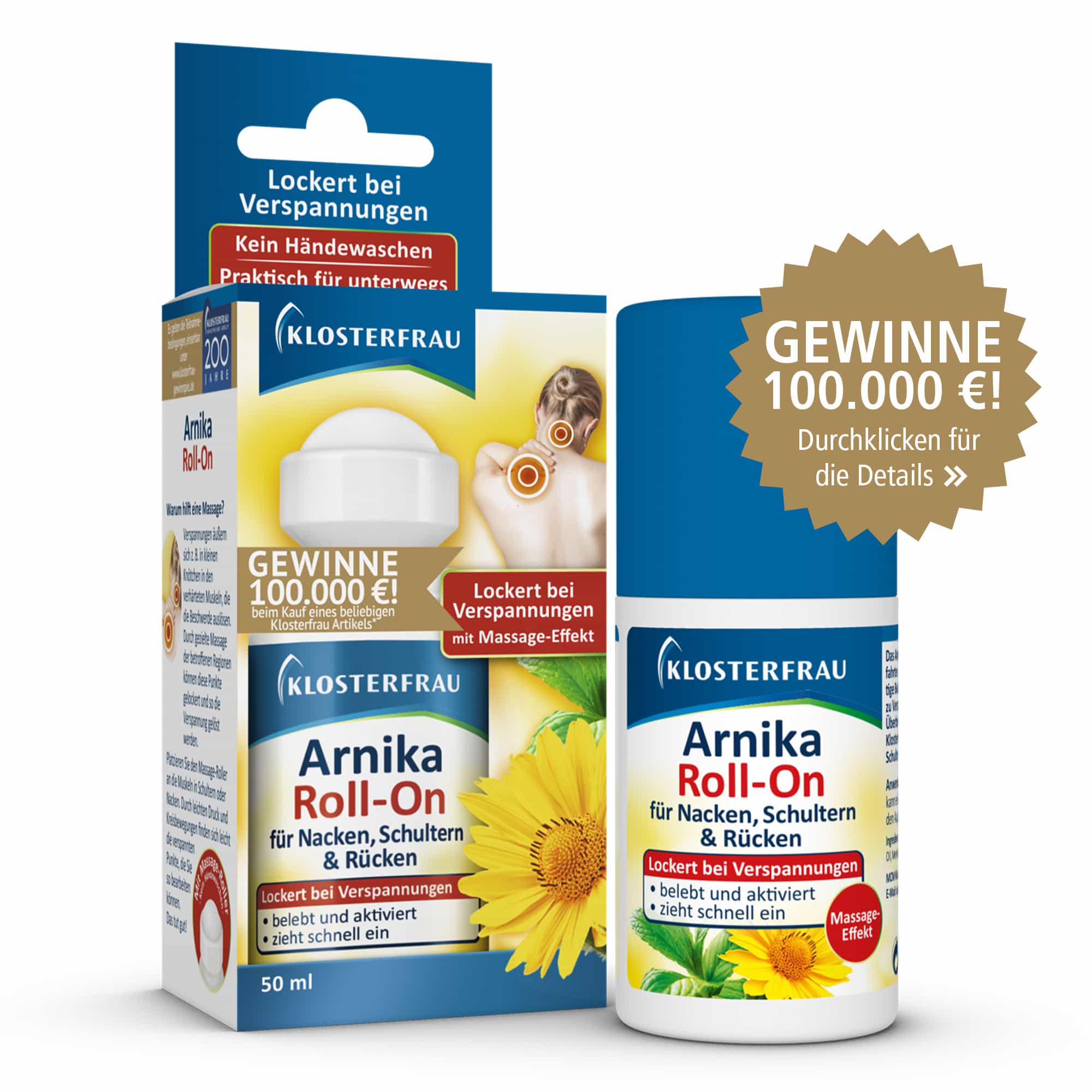 KLOSTERFRAU Arnika Roll-on Rücken Schulter Nacken 50 ml Emulsion