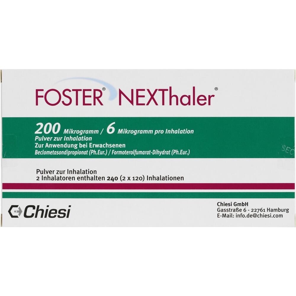 FOSTER NEXThaler 200/6 µg 120 ED Inhalationspulver 2 St Inhalationspulver