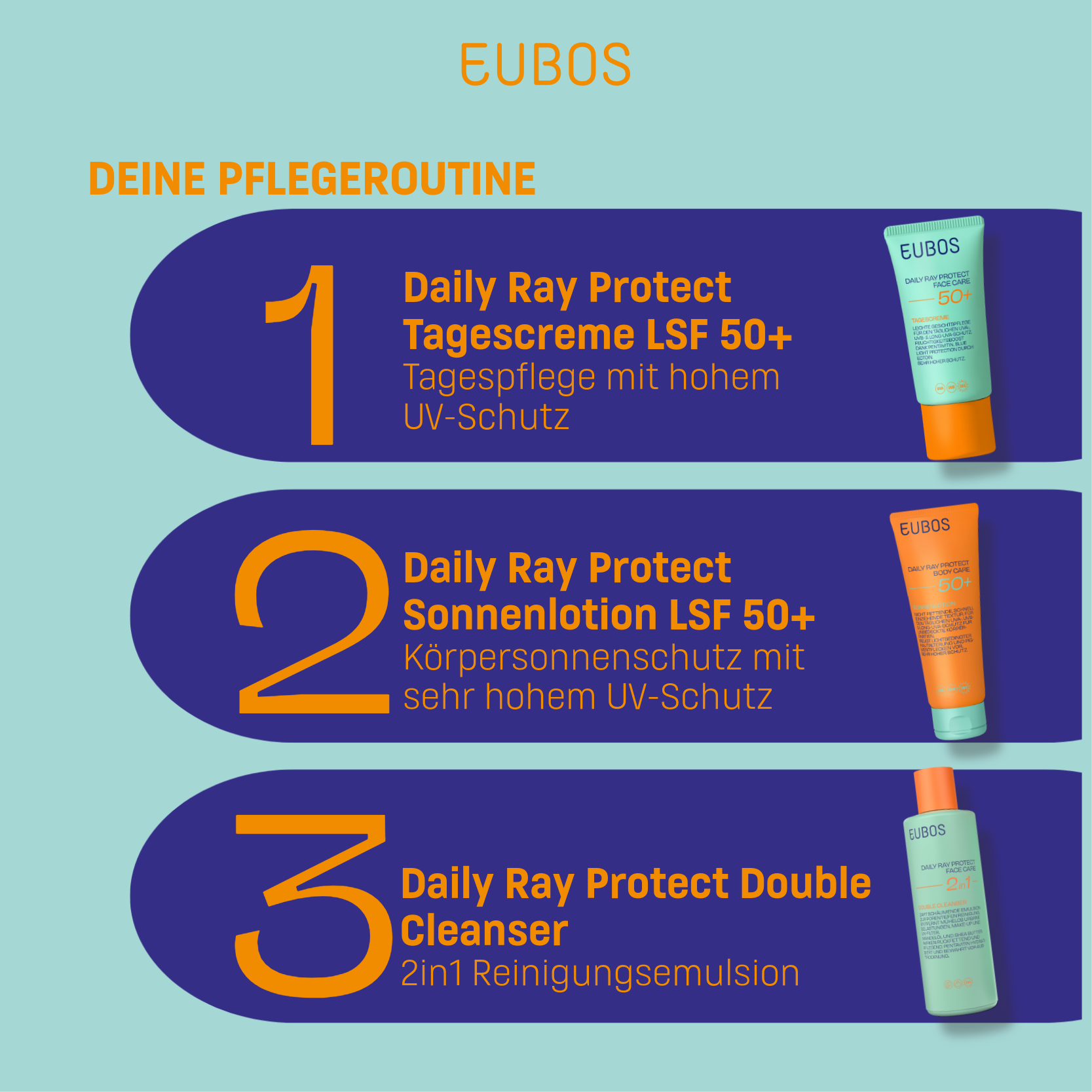 EUBOS DAILY RAY PROTECT FACE CARE 2in1 200 ml Milch