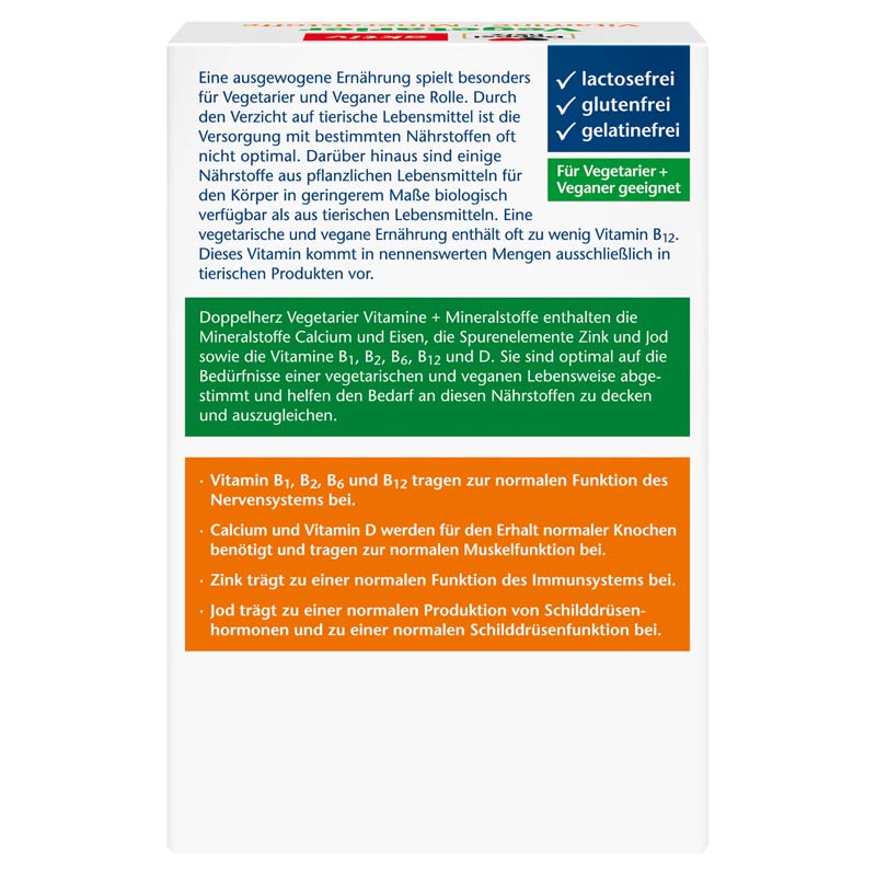Doppelherz aktiv Vegetarier Vitamine + Mineralstoffe 100 St Tabletten