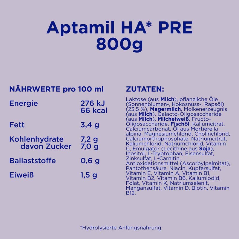 Aptamil HA PRE ANFANGSNAHRUNG 800 g Pulver