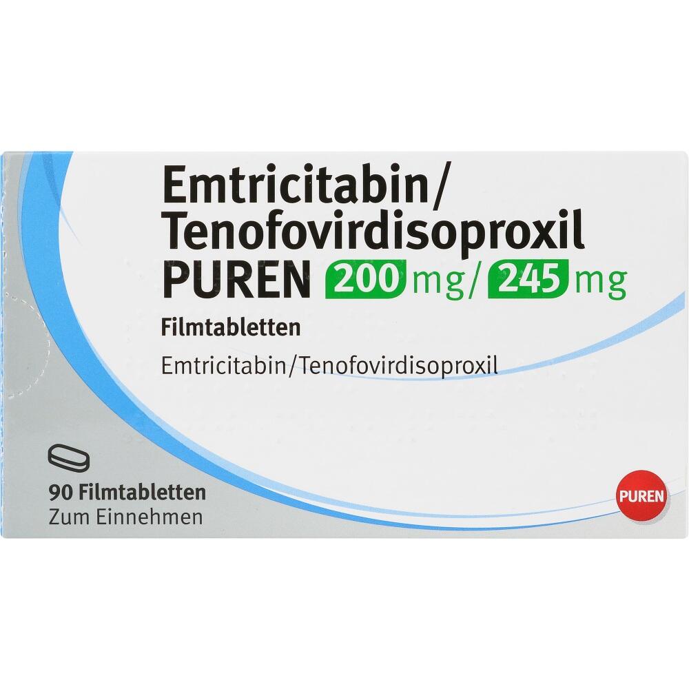 Emtricitabin/Tenofovirdisoproxil PUREN 200 mg/ 245 mg 90 St Filmtabletten