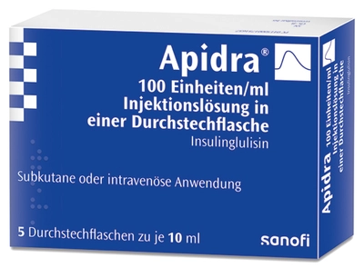 Apidra 100 Einheiten/ml Durchstechflasche 5X10 ml Durchstechflaschen