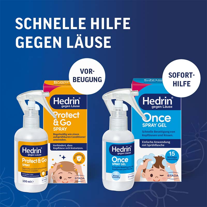 HEDRIN ONCE SPRAY GEL + Protect & Go Spray 1 St Sparset