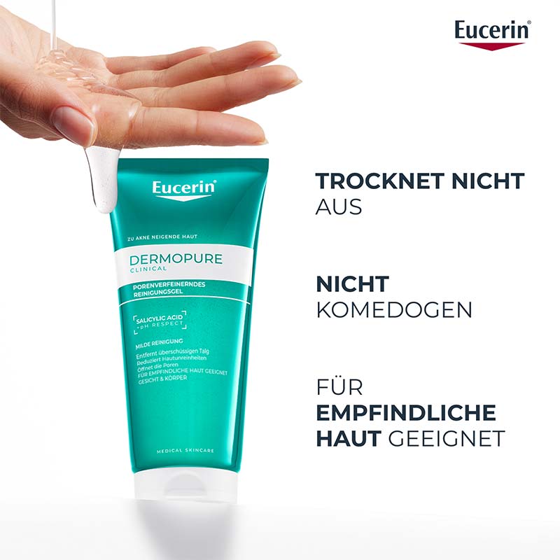 Eucerin DERMOPURE CLINICAL PORENVERFEINERNDES REINIGUNGSGEL +20% sparen* 200 ml Gel