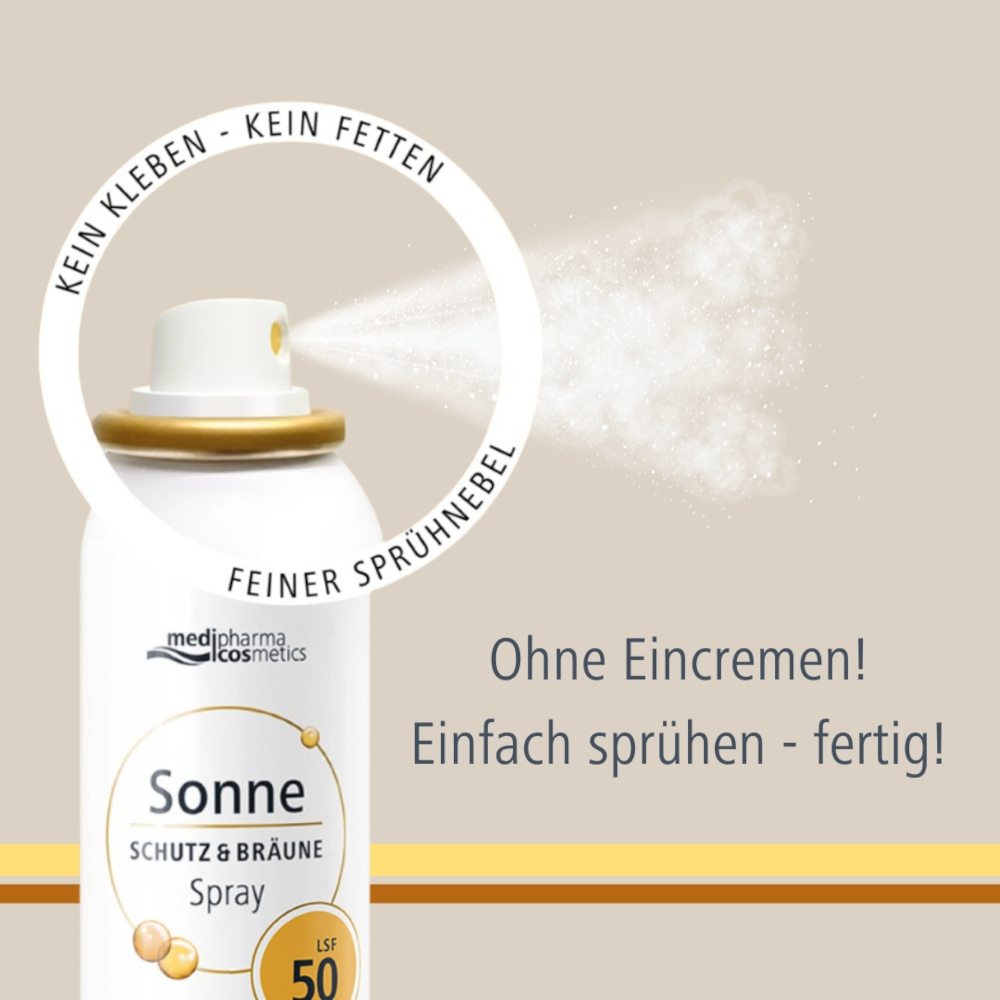 medipharma cosmetics Sonne SCHUTZ & BRÄUNE Bronze LSF 50 Aerosol-Spray 150 ml Spray