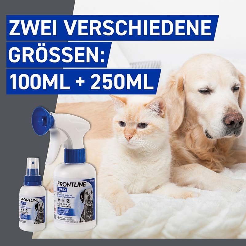 FRONTLINE Spray gegen Zecken und Flöhe für Hunde und Katzen 100 ml Spray