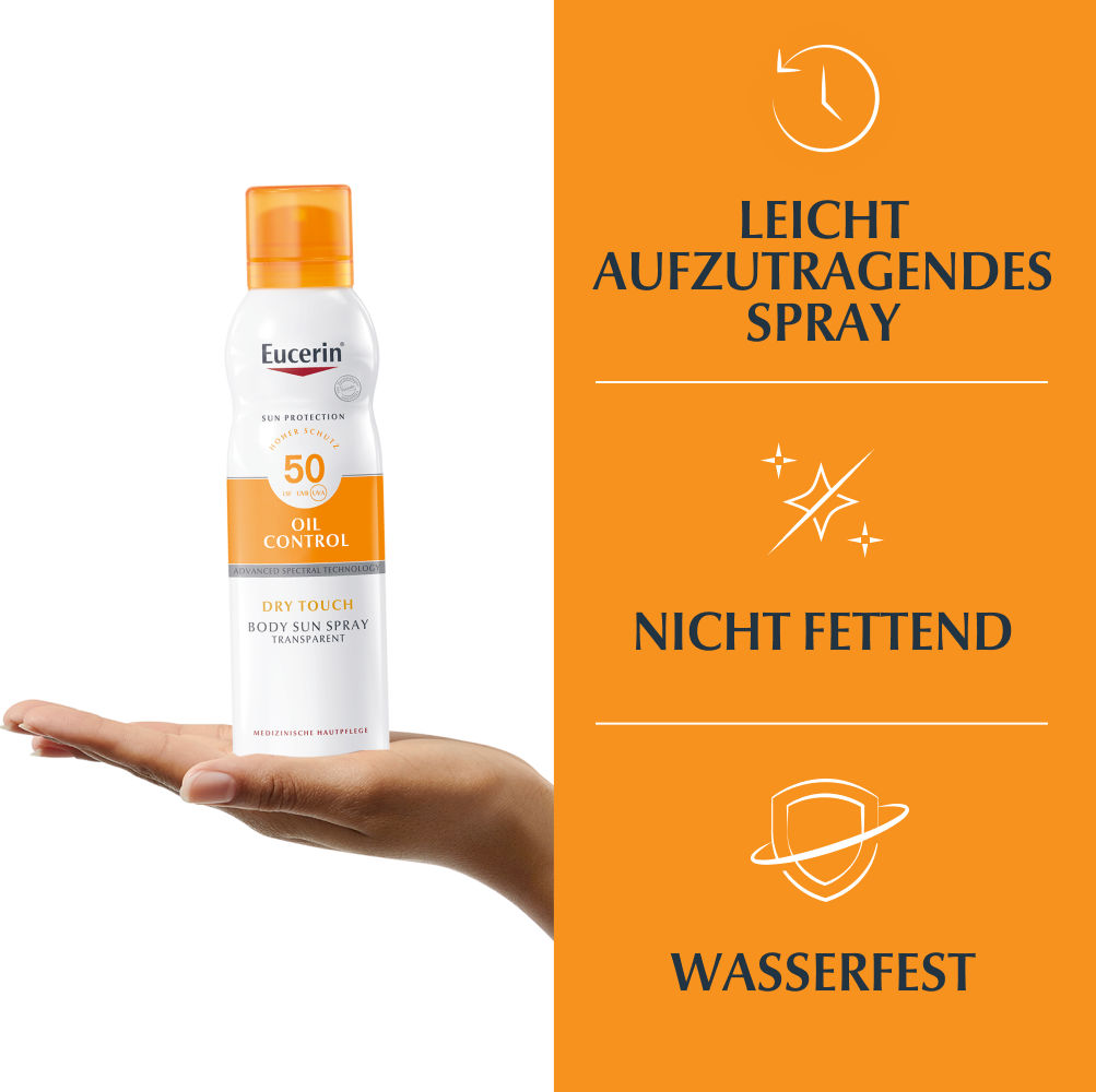 Eucerin SUN OIL CONTROL DRY TOUCH BODY SUN SPRAY TRANSPARENT LSF 50+  200 ml Spray
