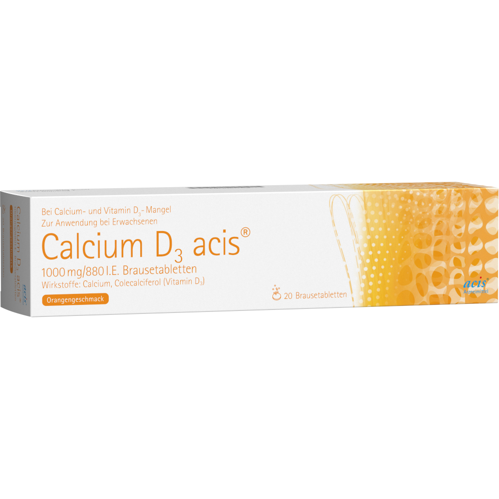 Calcium D3 acis 1000mg/880 I.E. 20 St Brausetabletten