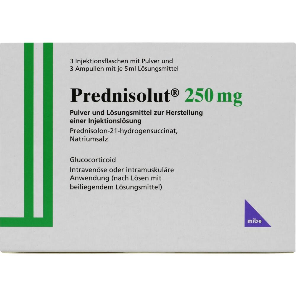 PREDNISOLUT 250 mg Plv.u.Lsm.z.H.e.Injektionslsg. 3 St Pulver u. Lösungsmittel zur Herstellung einer Injektionslsg.